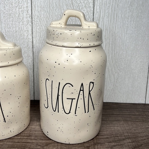 Rae Dunn Sugar & Tea Canisters White/Black Storage Containers NWT! - Picture 2 of 4